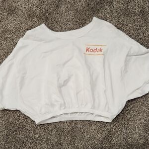 Aerie White Crop Top with Kodak Logo